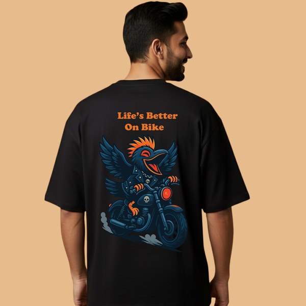 Life's Better on Bike Black Unisex Streetwear with Front & Back Design
