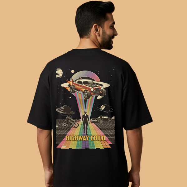 Highway Child Black Unisex Streetwear with Front & Back Design