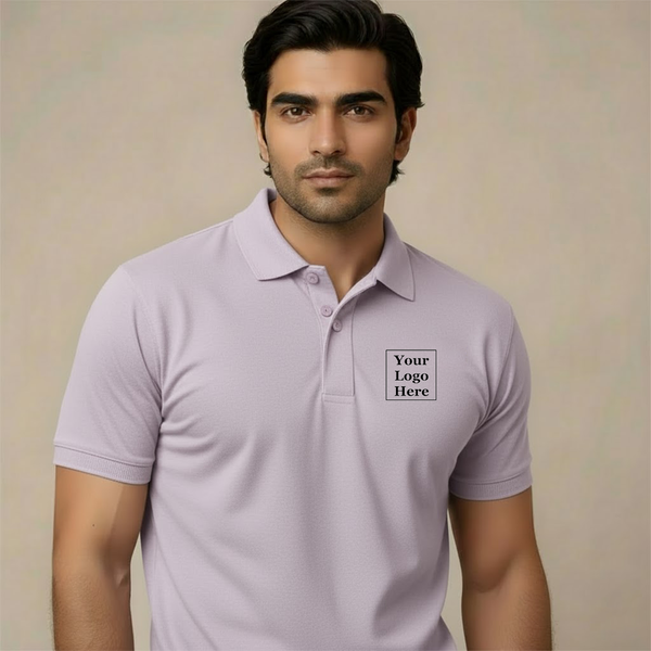 Bulk Order Custom Lavender Polo T-Shirts - Personalized with Your Logo & Company Name
