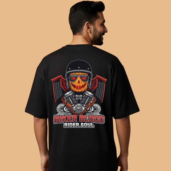 Biker Blood Rider Soul Black Unisex Streetwear with Front & Back Design