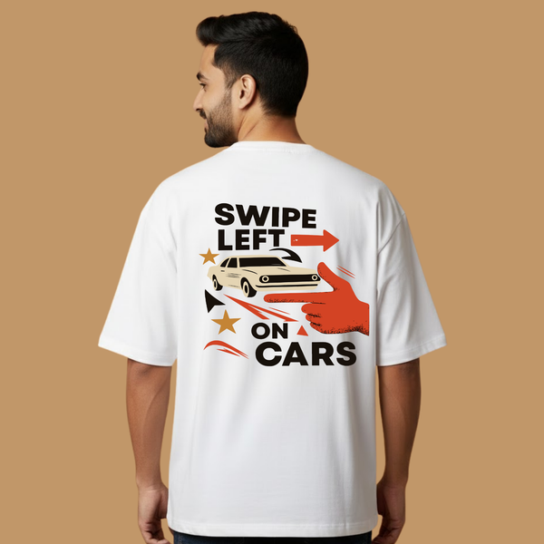 Swipe Left on Cars White Unisex Streetwear with Front & Back Design
