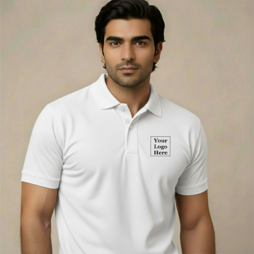 Bulk Order Custom White Polo T-Shirts - Personalized with Your Logo & Company Name