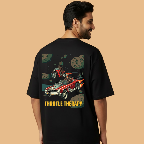 Throtle Therapy Black Unisex Streetwear with Front & Back Design