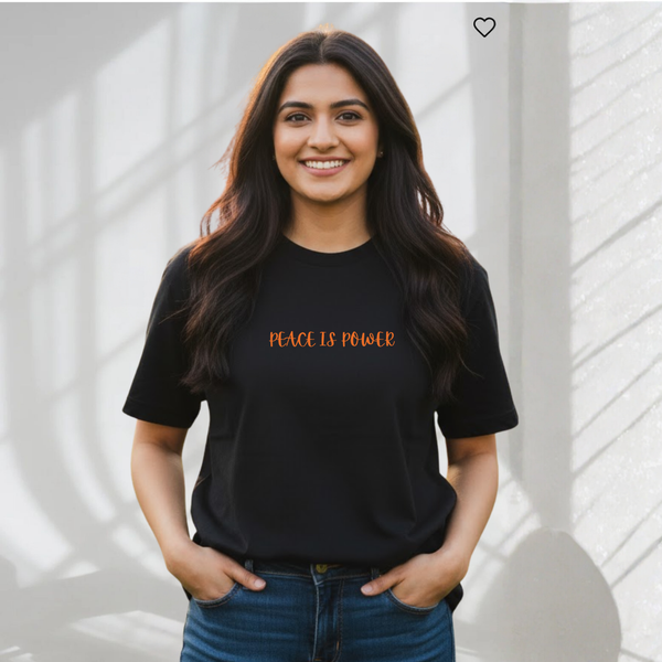Peace is power Designer T-Shirt for Girls