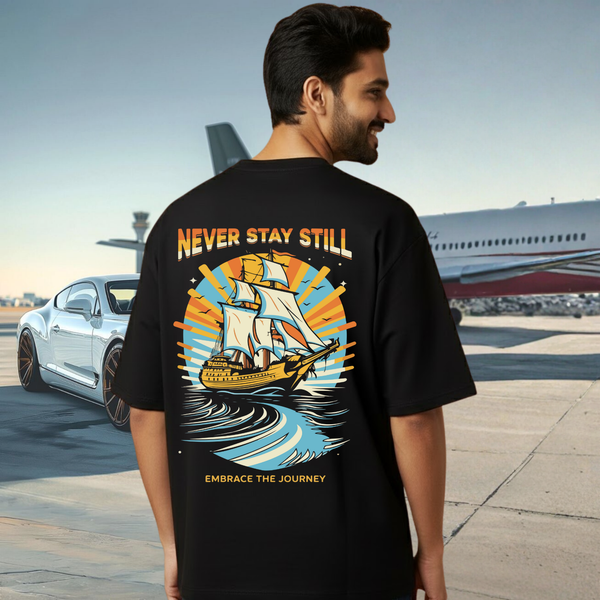 Never Stay Still Black T-Shirt