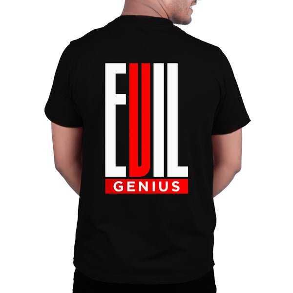 Evil Genius Graphic Print T-Shirt – Unisex Streetwear with Back Design
