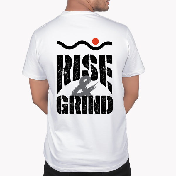Rise & Grind Graphic Print T-Shirt – Unisex Streetwear with Back Design