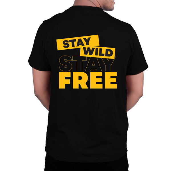 Stay Wild Stay Free Graphic Print T-Shirt – Unisex Streetwear with Back Design