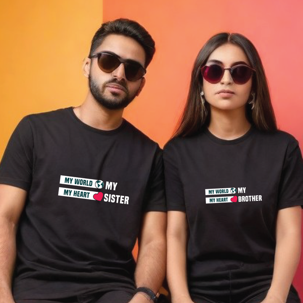 My World My Heart My Brother & Sister (set of 2) T-Shirt