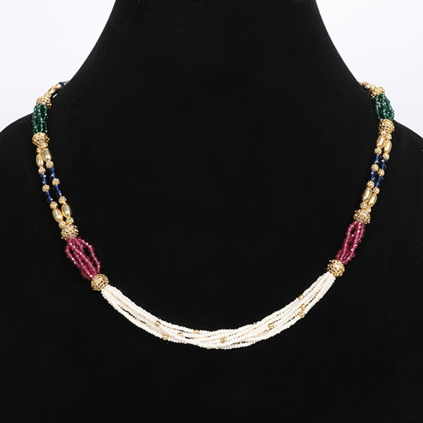 Memat Premium MultiShade Pearl Chain Necklace