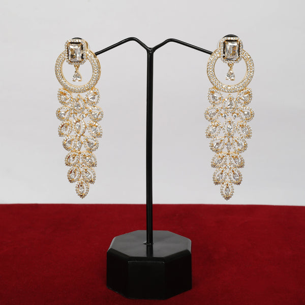 Memat Premium AD Water Drop Long Hanging Earrings