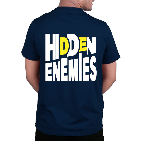 Hidden Enemies Graphic Print T-Shirt – Unisex Streetwear with Back Design