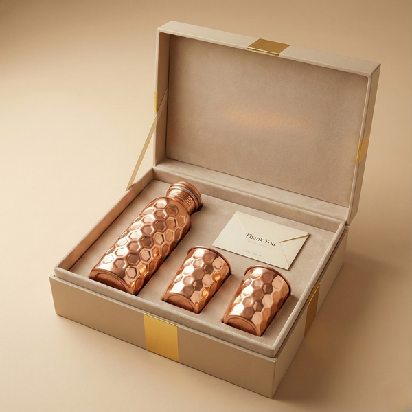 Honey Comb One Bottle and Two Glass Set