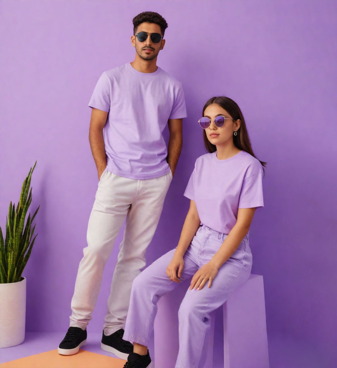 Lavender Round Neck T-Shirt