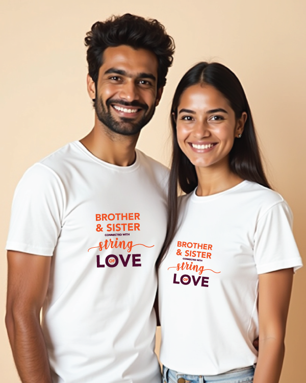 Brother & Sister Connected with String of Love (set of 2) T-Shirt
