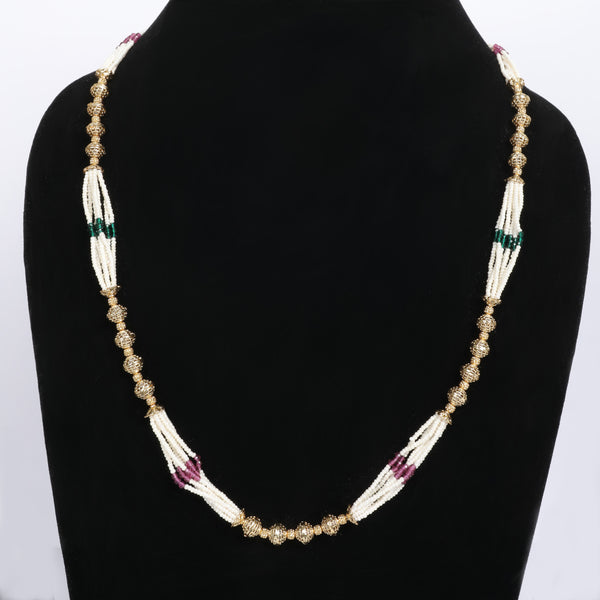 Memat Premium MultiColor Pearl Beads Chain Necklace
