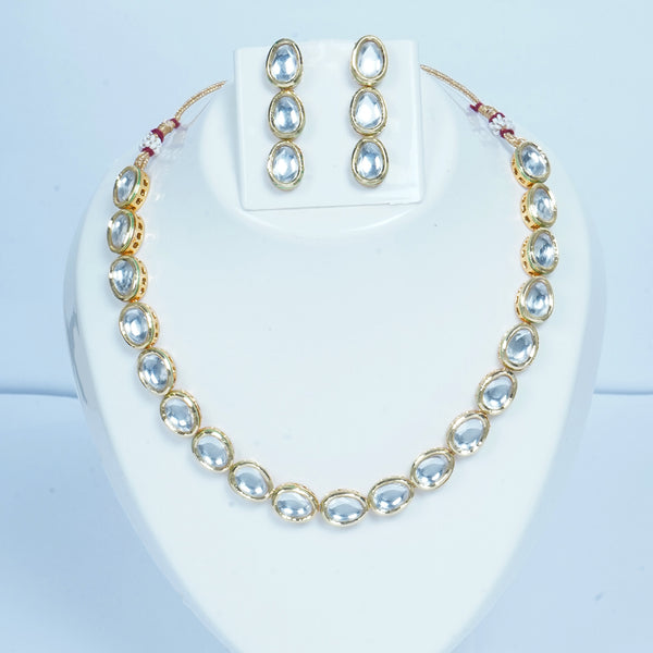 Memat Premium Polki Round Cut Band Necklace