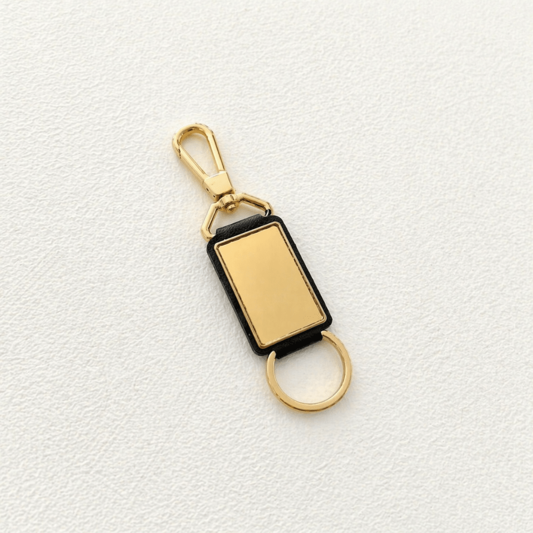 Personalized Gold Metal Keychain with Engraving Plate – Memat Go