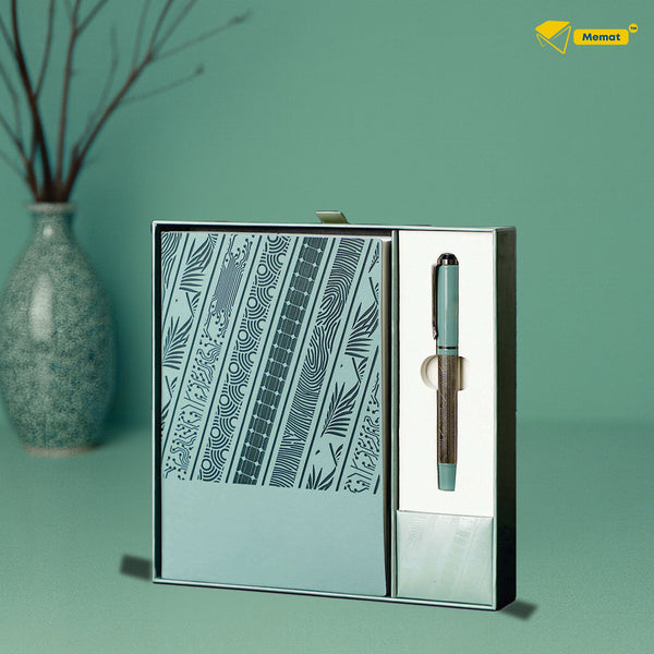 Customizable Diary & Pen Set with Logo in Elegant Gift Box - Premium Corporate Gifting Ideas