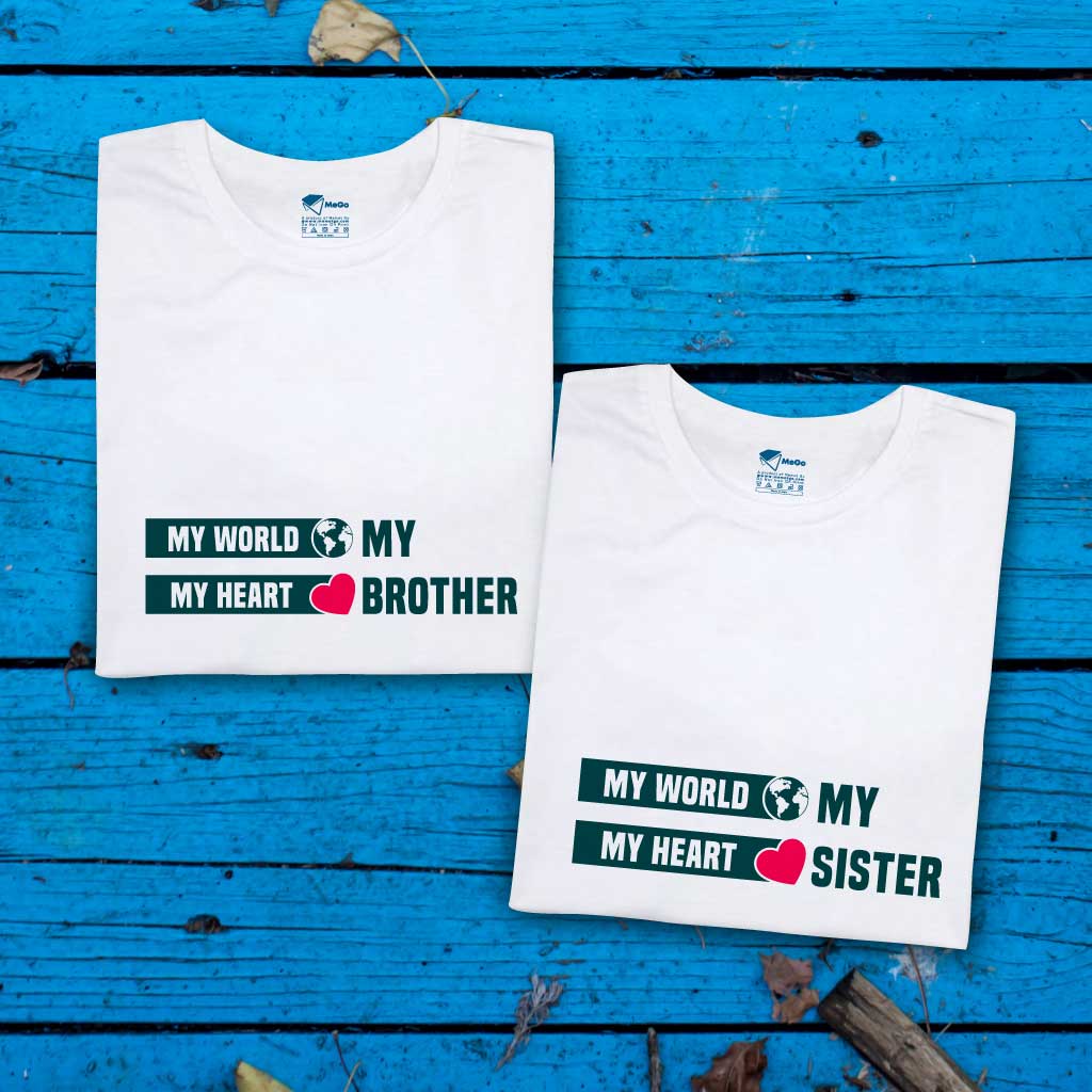 My World My Heart My Brother & Sister (set of 2) T-Shirt
