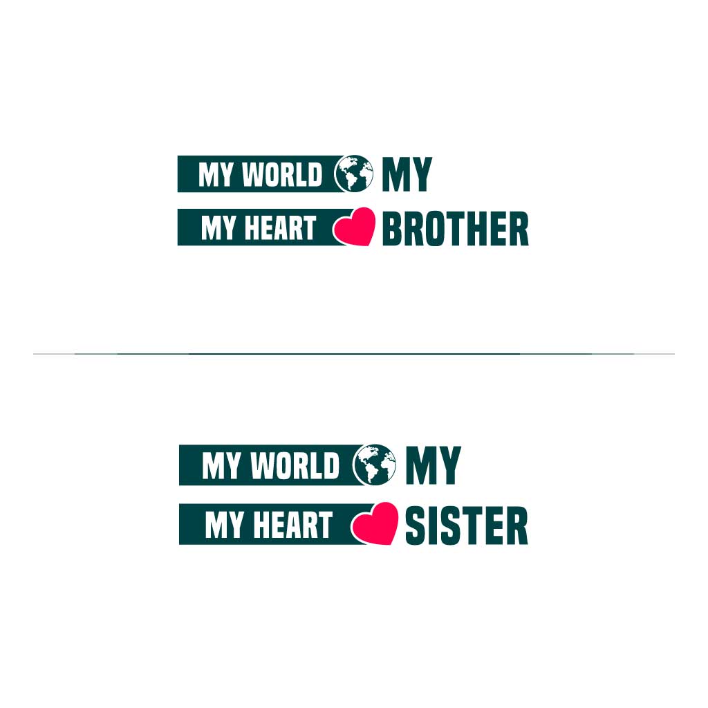 My World My Heart My Brother & Sister (set of 2) T-Shirt
